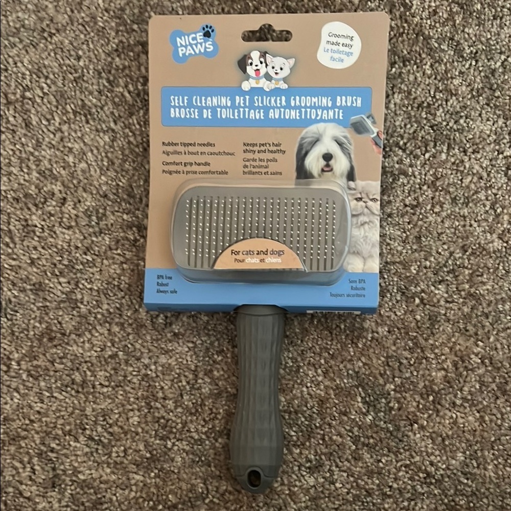 💗2/$10💗 NWT Nice Paws Self Cleaning Pet Slicker Grooming Brush